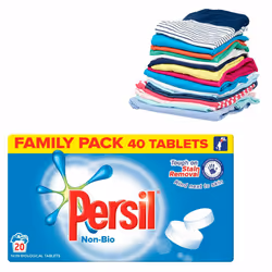 Persil Non-Bio Washing Detergent 40 Tablets, 6 Packs of 20 Washes