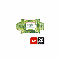 Kind To Skin, Biodegradable Cleansing Make Up Remover Face Wipes For Women, Perfect for Sensitive Skin 1 Months Supply (6 Packs Of 20 Wipes)