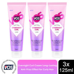 VO5 Overnight Curl Cream Long-Lasting Anti-Frizz Effect for Curly Hair 125ml,3pk