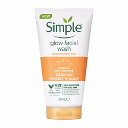 Simple Protect 'N' Glow Express Glow Exfoliating Cleanser Clay Polish for Radiant Skin 150 ml