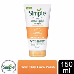 Simple Protect 'N' Glow Express Glow Exfoliating Cleanser Clay Polish for Radiant Skin 150 ml