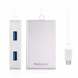 Macally UC3HUB, USB 3.2 Gen 1 (3.1 Gen 1) Type-C, USB 3.2 Gen 1 (3.1 Gen 1) Type-A, 5000 Mbit/s, 0.105 m, 41 mm, 68 mm