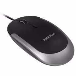 Macally UCDYNAMOUSE-SG, Ambidextrous, Optical, USB Type-C, 2400 DPI, Black, Grey