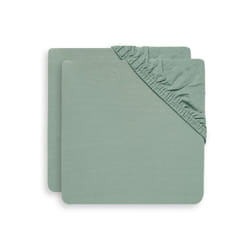 Jersey Bed Sheet Box Mattress 2 pieces, 95 cm Length x 75 cm Width, Ash Green