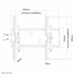 Neomounts PLASMA-W200 TV mount wall 37-85" - tiltable - Additional view 7