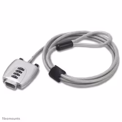 Neomounts NSVGALOCK Safety cable with lock - universal, 2 m, Combination lock, Steel, Silver