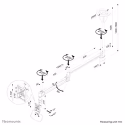 Neomounts FPMA-HAC100 Medical monitor arm ceiling 10-24" - h 0-170 cm - gas spring - Additional view 5