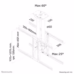 Neomounts PLASMA-C100D Dual monitor/TV mount ceiling 37-75" - h 67-107 cm