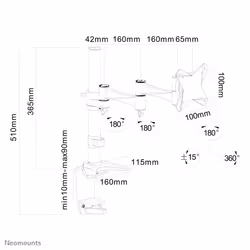Neomounts FPMA-D1330WHITE Monitor arm 10-30"