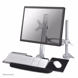 Neomounts monitor desk mount, Clamp, 10 kg, 25.4 cm (10"), 61 cm (24"), 100 x 100 mm, Silver