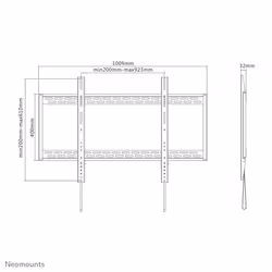 Neomounts LFD-W1000 TV mount wall 60-100" - fixed - Additional view 7