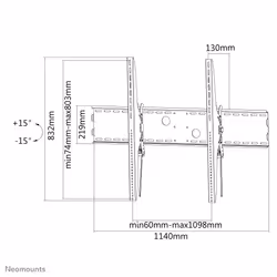 Neomounts LFD-W2000 TV mount wall 60-100" - tiltable - Additional view 7