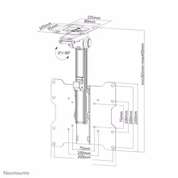 Neomounts FPMA-C020BLACK Monitor/TV mount ceiling 10-40" - h 26,5-40 cm - Additional view 4