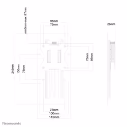 Neomounts FPMA-LIFT100BLACK Height adjustable VESA adapter - universal - Additional view 4