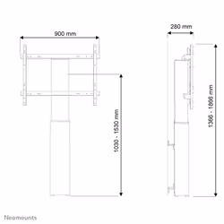 Neomounts PLASMA-W2250SILVERTV floor stand 42-100" - wall - motorised - Additional view 7