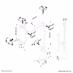 Neomounts TABLET-D100SILVER Tablet holder desk clamp 4.7-12.9" - universal - full motion - Additional view 8