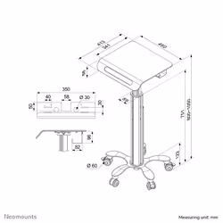 Neomounts MED-M050 Medical mobile workstation 10-18" - gas spring - Additional view 5