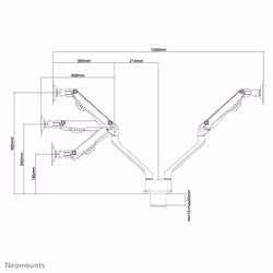 Neomounts FPMA-D750DSILVER Monitor arm 10-32" - gas spring - Topfix - Additional view 7