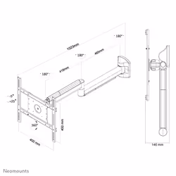 Neomounts FPMA-HAW050 Medical TV mount wall 10-40" - full motion