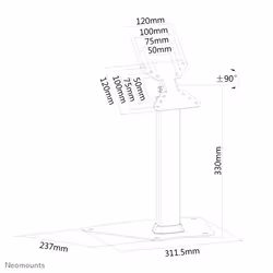 Neomounts FPMA-D1500SILVER Monitor stand 10-32" - Additional view 3