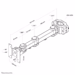 Neomounts FPMA-WP300BLACK TV pole mount 10-30" - diam. 30-50 mm - full motion