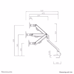Neomounts FPMA-D750DWHITE2 Monitor arm 10-32" - gas spring - Topfix - 180°-stop - Additional view 7