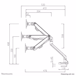 Neomounts FPMA-D750BLACK2 Monitor arm 10-32" - gas spring - Topfix - 180°-stop - Additional view 7
