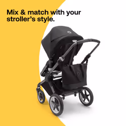 Bugaboo Changing Bag, Nappy Bag with Easy Access Pockets, Insulated Bottle Holder, Changing Mat and 3 Clutches, in Midnight Black
