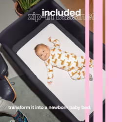 Bugaboo Stardust - All-in-one, Quick to Assemble, Black pop-up Travel cot and playpen for Babies and Toddlers with Mattress and Zip-in Bassinet