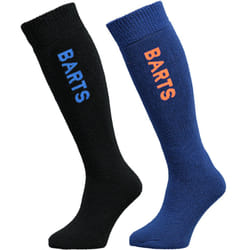 Barts Kids Childrens Basic 2 Pack Soft Warm Moisture Wicking Outdoor Ski Socks - 23/26, Black/Blue