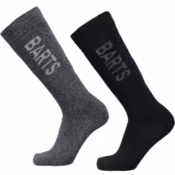 Barts Mens Basic 2 Pack Soft Warm Moisture Wicking Ski Socks - Anthracite/Black - 39/42, Anthracite & Black