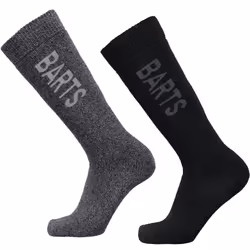 Barts Mens Basic 2 Pack Soft Warm Moisture Wicking Ski Socks - Anthracite/Black - 43/46, Anthracite & Black