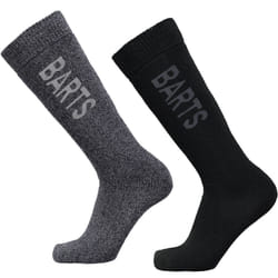 Barts Mens Basic 2 Pack Soft Warm Moisture Wicking Ski Socks - Anthracite/Black - 43/46, Anthracite & Black