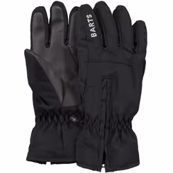 Barts Kids Childrens Zipper Water Repellent Insulated Warm Winter Gloves - 4-6 Yrs, Black