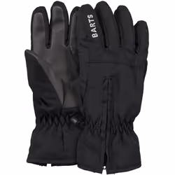 Barts Kids Childrens Zipper Water Repellent Insulated Warm Winter Gloves - 12 Yrs & Up, Black