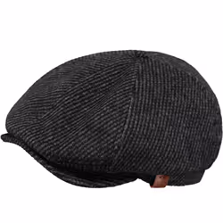 Barts Mens Jamaica Adjustable Warm Wool Country Style Flat Cap - L, Black