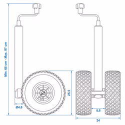 ProPlus Double Jockey Wheel Plastic Rim Air-Filled Tyre 26x8.5cm Part 341508 - Additional view 3