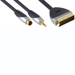 Bandridge SVL6810 video cable adapter 10 m SCART (21-pin) S-Video (4-pin) + 3.5mm Black, Grey
