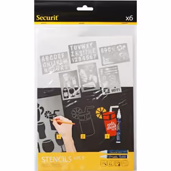 SECURIT CHALK MKR STENCIL SET PK6