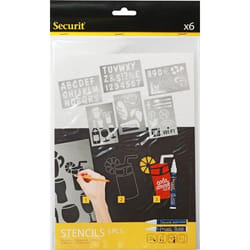 SECURIT CHALK MKR STENCIL SET PK6