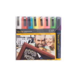 Securit SMA510-V8, Blue, Brown, Green, Grey, Light Blue, Orange, Pink, Red, Violet, White, Yellow, Chisel, Odorless, 8 pc(s)