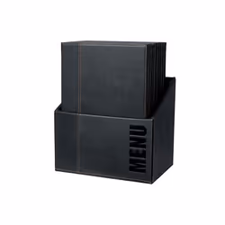 Securit MC-BOX-TRA4-BL, A4, Metal, PU leather, Black, Matt, Lacquer, Plastic, Rounded corners