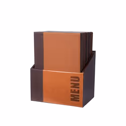 Securit MC-BOX-TRA4-LB, A4, Metal, PU leather, Brown, Matt, Lacquer, Plastic, Rounded corners