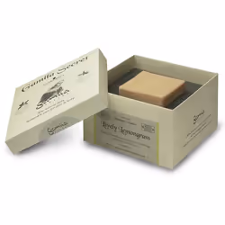 Gamila Secret Lively Lemongrass Soap 115g, Skin, Bar soap, Cleansing, Hydrating, Rebalancing, Refreshing, Square, Lemongrass, ...