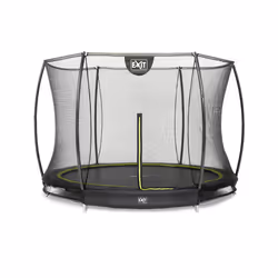 EXIT Silhouette ground trampoline ø244cm with safety net - black, Sunken trampoline, Round, 50 kg, Safety net, Black