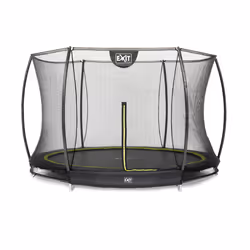 EXIT Silhouette ground trampoline ø305cm with safety net - black, Sunken trampoline, Round, 100 kg, Safety net, Black