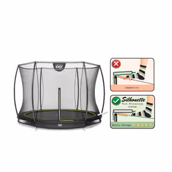 EXIT Silhouette ground trampoline ø305cm with safety net - black