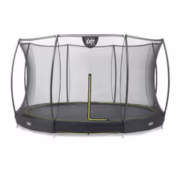 EXIT Silhouette ground trampoline ø366cm with safety net - black, Sunken trampoline, Round, 120 kg, Safety net, Black