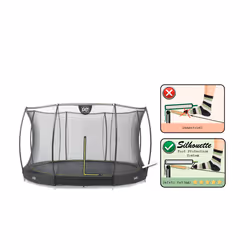 EXIT Silhouette ground trampoline ø366cm with safety net - black