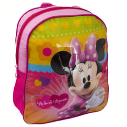 School Kids Boys Girls Lunch Picnic Bag Rucksack - Minnie Mouse - Pink Hearts